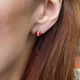 Серебряные серёжки серьги Божья Коровка с красной эмалью серебро 925 пробы Родированное 1136 1.45г - изображение 3