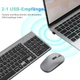 Бездротовий комплект клавіатура та миша Cimetech Turquoise Grey-black - зображення 3