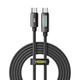 Кабель для зарядки та обміну даними USB YOKI YK-DI88 DISPLAY Series Type-C to Type-C 100W (5A/20V) 2m Black - зображення 2