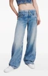 Женские эластичные джинсы Karl Lagerfeld Jeans широкие с заниженной талией голубые 30 (1019) - изображение 4