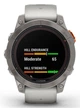 Титановые часы с подзарядкой от солнца и встроенным фонарем Garmin Fenix 7 Pro Sapphire Solar Edition (010-02777-21) серые с силиконовым ремешком - изображение 3