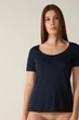Бавовняна футболка жіноча Intimissimi Темно синій (cmd12g d-blue (M)) - зображення 1