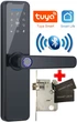 Розумний блютуз Smart кодовий замок зі сканером відбитка пальця Finger lock дверна ручка для будь-яких дверей, чорний - зображення 1