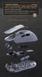 Игровая беспроводная мышка Motospeed Darmoshark M3 Pro автономность 140 часов 500 мАч 26000 dpi 650 IPS Bluetooth 5.0, 2.4G беспроводное, проводное Type-C Черная - изображение 9