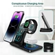 Беспроводная зарядная док-станция Magsafe 4 в 1 15 Вт с подсветкой для iPhone Apple Watch AirPods, iWatch, TWS Earbuds, белая - изображение 5