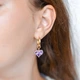 Серьги-подвески Сердце цвет сиреневый, фурнитура гипоаллергенный сплав цвет золото L-35мм - изображение 3