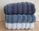 Набор турецких махровых полотенец Cestepe MicroCotton Premium 3 штуки 50x90 + 3 штуки 70х140 Ezgi 7 плотность 600 г/м2 - изображение 4