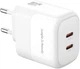 Мережевий зарядний пристрій XO L140 - 35W PD Dual port USB-C White (L140_White) - зображення 1