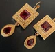Серьги бижутерия Красные камни Модный винтаж jeweston Золотые - изображение 5