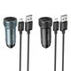 Автомобільний зарядний пристрій HOCO Z49 Level dual port car charger set(Micro) Metal Gray - зображення 2