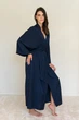 Халат Forli Халат шелковый с хлопком Navy ONE Синий SL0035-14-04_ONE - изображение 4
