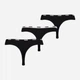 Набор трусиков танга женских хлопковых Puma String 3P Pack 90759002 L 3шт Black (8718824804477) - изображение 5