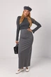 Эластичный женский джемпер с блестящего трикотажа Lurex Серый XS (46170) - изображение 3