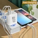 Мережевий зарядний пристрій Блок живлення для телефону Maerknon 65W GAN 1 USB + 2 Type-C Швидка зарядка PD+QC3.0 Блок заряджання для Samsung, IPhone, Xiaomi, Redmi, Huawei, Realme 541 Black - зображення 2