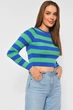 Кофта женская трикотажная в полоску сине-зеленого цвета Fashion размер 44 (187771) - изображение 2