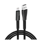 Дата кабель ColorWay USB 2.0 AM to Type-C 1.0m zinc alloy + led black (CW-CBUC035-BK) - изображение 1