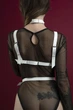 Портупея на грудь Feral Feelings - Harness Bra, лиф, натуральная кожа, цвет белый - изображение 3
