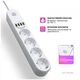 Сетевой фильтр питания ColorWay CW-CHE44W, 4 розетки/4USB White 2M (CW-CHE44W) (154437) - изображение 9