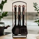 Набір кухонного приладдя на підставці 6 штук кухонні аксесуари силіконові з підставкою ополоник лопатка шумівка Чорний мармур - зображення 3