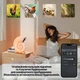 Біла портативна Bluetooth-колонка N-71 3в1, обладнана RGB-підсвічуванням та функцією будильника. - зображення 6