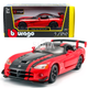 Машинка металлическая Dodge Viper Srt10 Acr Додж 1:24 красная 18*9*6см (18-22114) - изображение 1