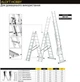 Драбина алюмінієва Aloft Hobby трисекційна 3х8 ступенів - зображення 5