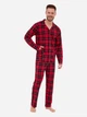 Пижама (рубашка + штаны) мужская больших размеров хлопковая Cornette Mens sleepwear 905-277 В24 2XL Красный/Черный (5902458244874) - изображение 1