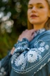 Рубашка с вышивкой Vyshyvanka "Емилия" 44 Синій джинс 4628 - изображение 4