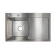 Мийка для кухні інтегрована Lidz Handmade H7849R крил праворуч (LDH7849BRUR45591) Brushed Steel 3,0/1,0 мм - зображення 1
