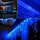 Гирлянда бахрома дождик, 2x0,5м, 80 LED, 220В, прозрачный провод, 8 режимов, Синий - изображение 5