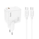 Мережевий зарядний пристрій Hoco C112A Advantage PD/30W, з протоколами PPS, QC3.0/2.0, Type-C to Type-C Cable White - зображення 4