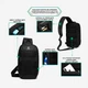 Рюкзак городской-антивор однолямочный Ozuko 9270 9л с кодовым замком с USB Black (16209) - изображение 5