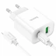 Зарядний пристрій HOCO C80A Plus Rapido PD20W+QC3.0 Charger Set Type-C to Lightning cable White (6931474779892) - зображення 4