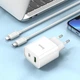 Зарядний пристрій HOCO C80A Plus Rapido PD20W+QC3.0 Charger Set Type-C to Lightning cable White (6931474779892) - зображення 7