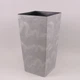 Горщик пластмасовий із вкладом Flora Urbi Square Beton Effect бетон 14х14см - зображення 1