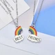 Парные кулоны радуга для друзей Best Friends. Парные подвески для двоих. Кулоны дружбы на подарок - изображение 4