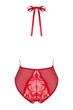 Мереживне боді з розрізом Obsessive 44/46(M/L) Червоний (101588) - зображення 2