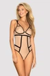Эротическое боди из микросетки Obsessive 42/44(S/M) Бежевый (100796) - изображение 1