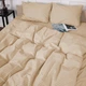 Комплект Постельного Белья Vital-Textile Полуторный 150 х 220 см Страйп Сатин Бежевый (SP1.5-3) - изображение 2