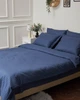 Пододеяльник Moon&Star Satin Stripe Delfi Blue Двуспальный 175x210 см (MS-870000422) - изображение 1