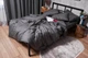 Пододеяльник Moon&Star Satin Stripe Stripe Black Двуспальный 175x210 см (MS-870000467) - изображение 3