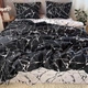 Постільна білизна бавовняна Ніч Двоспальна Простирадло на гумці 180x200х20 Бязь Чорна 50 х 70 - зображення 3
