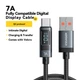 Кабель Essager USB – Type-C PD 100W 7A LED дисплей Швидка зарядка для ноутбуків смартфонів планшетів 1.0 м Black - зображення 3