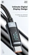 Кабель Essager USB – Type-C PD 100W 7A LED дисплей Швидка зарядка для ноутбуків смартфонів планшетів 1.0 м Black - зображення 5