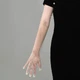 Женские прозрачные шифоновые перчатки длинные One size Белый (0009/226) - изображение 10