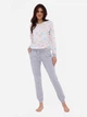 Пижама (кофта + штаны) женская хлопковая Cornette Womens sleepwear 740-379 L Бежевый/Серый (5902458243044) - изображение 1