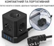 Универсальный настольный сетевой удлинитель 2 метра MADORU на 5 розеток 16А и USB для зарядки, черный - изображение 2
