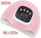 Професійна лампа для манікюру Nail Lamp SUN X 15 MAX 280W UV/LED для покриття нігтів гель лаком, рожевий гелем - зображення 1