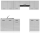 Кухонний гарнітур см Junona Line 240 AGD Black Red White 240 ( K24-JUNONA_AGD_WER_2/240_BBL) 169901 - зображення 1
