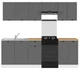 Кухонний гарнітур зі стільницею Junona Line 230 Black Red White 230 (K24-JUNONA_MODUL_WER_2/230_ZBL) 169888 - зображення 1